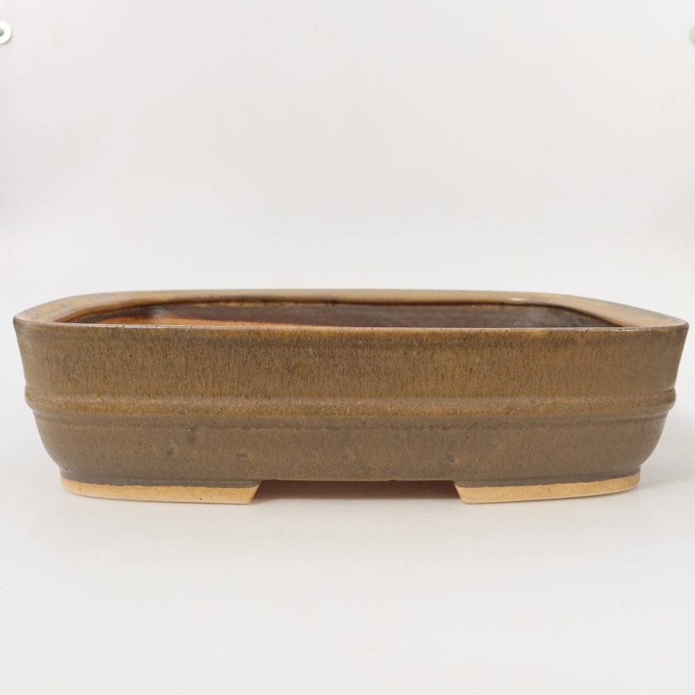 Ceramiczna miska do bonsai 29,5 x 25 x 7 cm, kolor brązowy