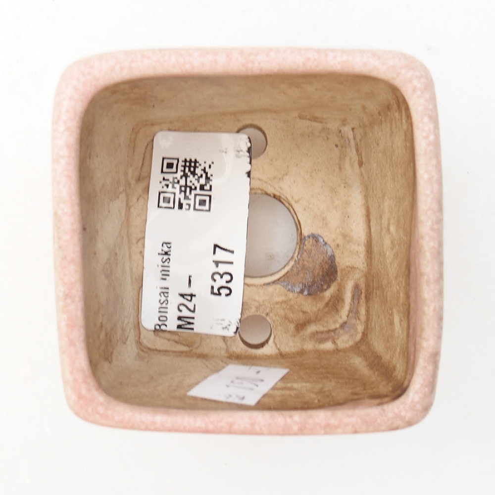 Ceramiczna miska bonsai 6 x 6 x 4,5 cm, kolor różowy