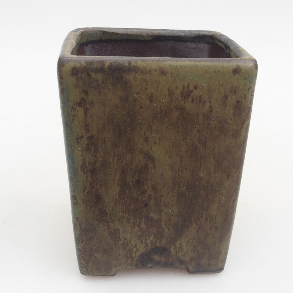Ceramiczna miska bonsai 7,5 x 7,5 x 9,5 cm, kolor brązowy