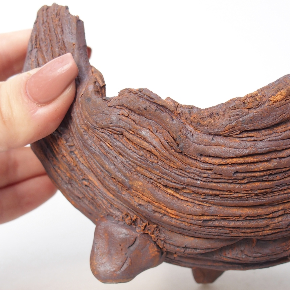 Ceramiczna skorupa 14 x 12 x 9,5 cm, kolor brązowy