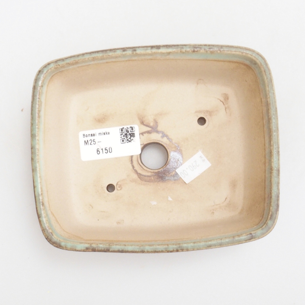 Ceramiczna miska do bonsai 14,5 x 12 x 4,5 cm, kolor zielony
