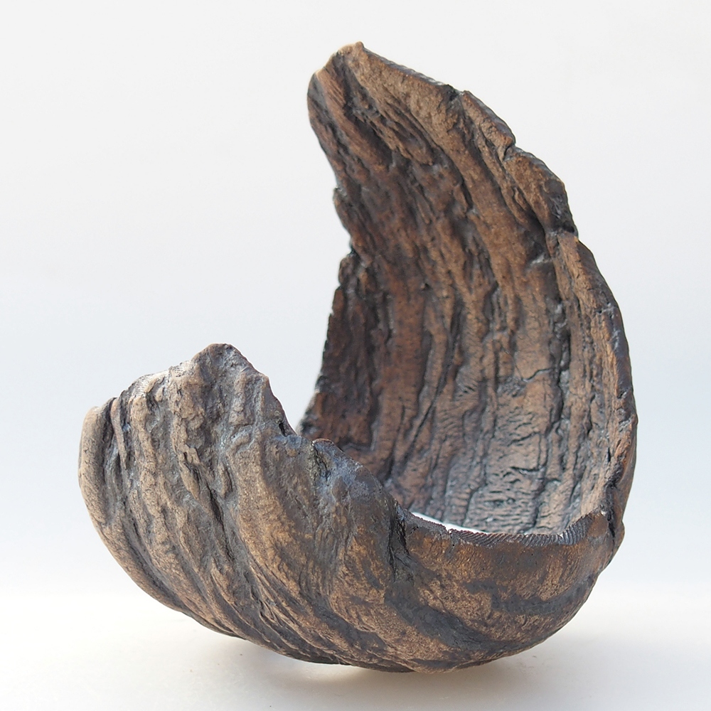 Ceramiczna muszla 9,5 x 9 x 12 cm, kolor brązowy