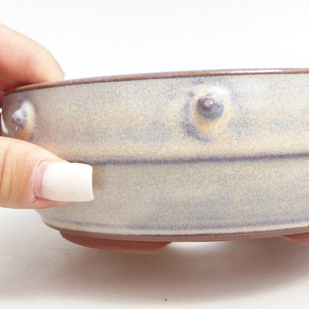 Ceramiczna miska do bonsai 16 x 16 x 5,5 cm, kolor niebieski