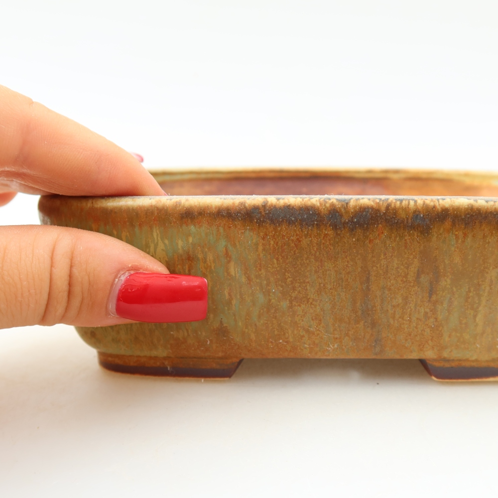 Ceramiczna miska do bonsai 14 x 11,5 x 4,5 cm, kolor zielony