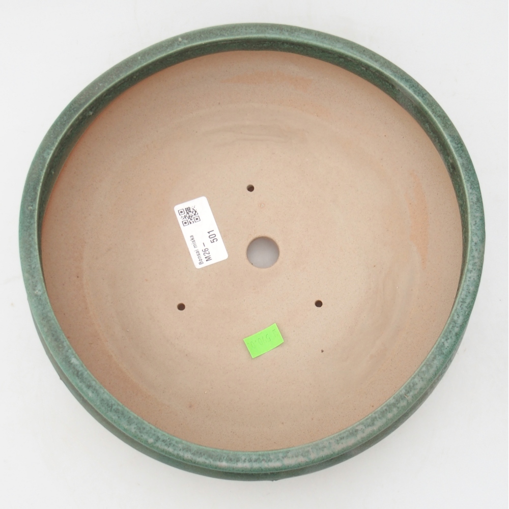 Ceramiczna miska na bonsai 24 x 24 x 8 cm, zielona