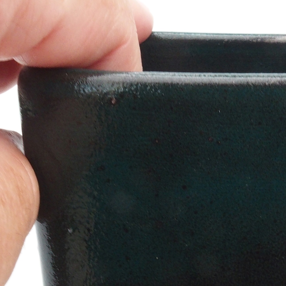 Ceramiczna miska bonsai 8 x 8 x 10 cm, kolor zielony