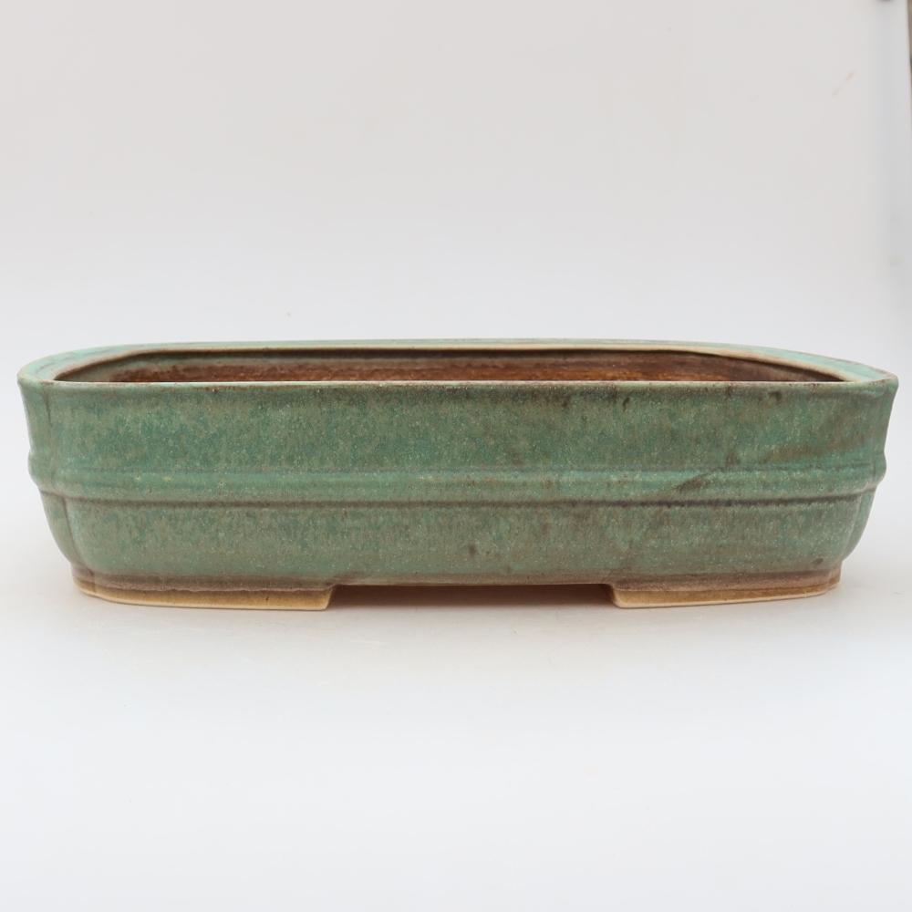 Ceramiczna miska do bonsai 29,5 x 24,5 x 7 cm, kolor zielony