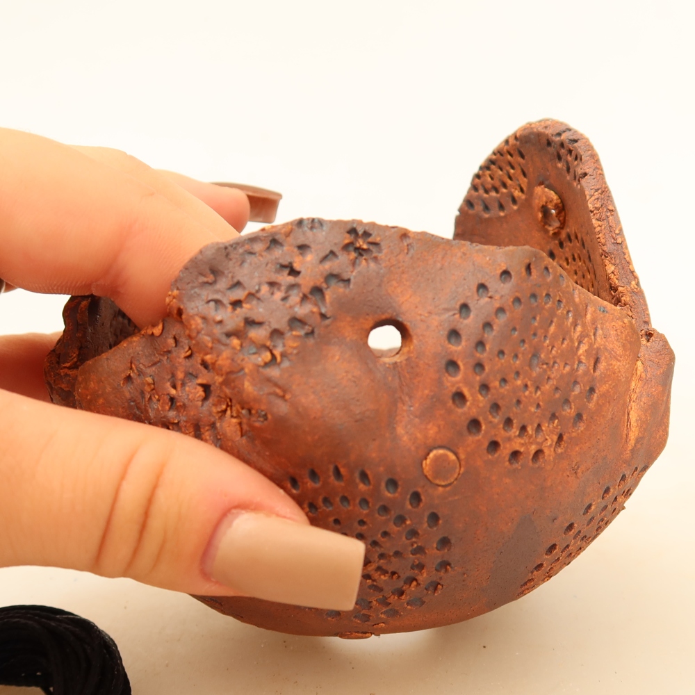 Ceramiczna skorupa do kokedamy 10 x 9 x 9 cm, kolor brązowy
