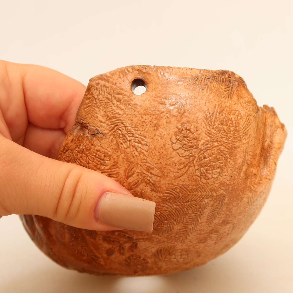 Ceramiczna skorupa do kokedamy 14 x 12 x 9 cm, kolor różowy
