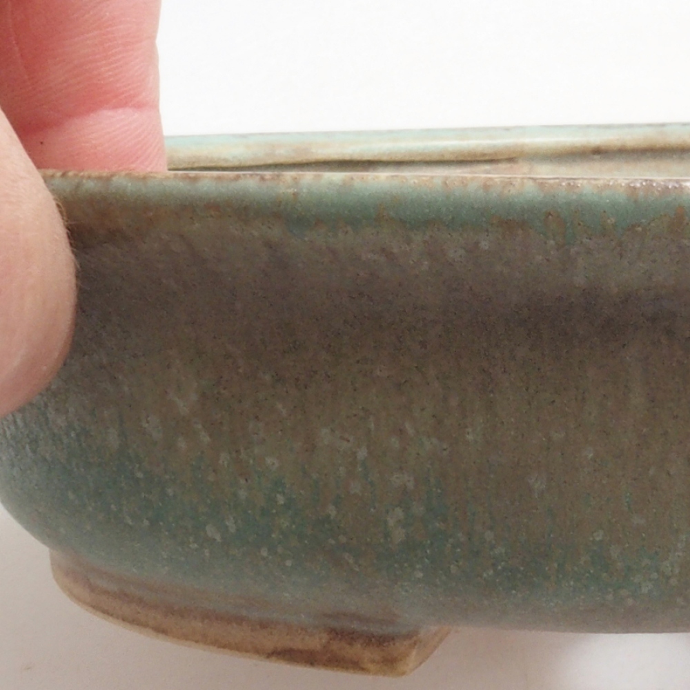 Ceramiczna miska do bonsai 15 x 14 x 4 cm, kolor zielony