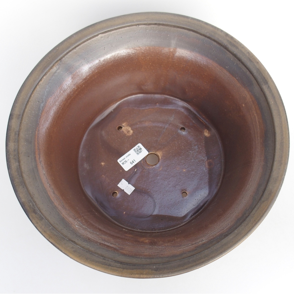 Ceramiczna miska do bonsai 31,5 x 31,5 x 14 cm, brązowa