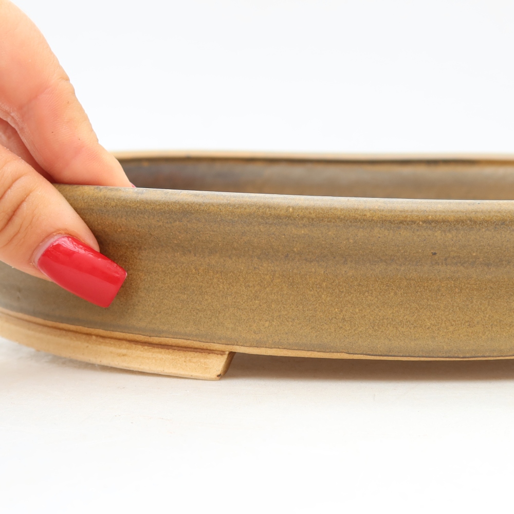 Ceramiczna miska do bonsai 31 x 27 x 4,5 cm, kolor brązowy