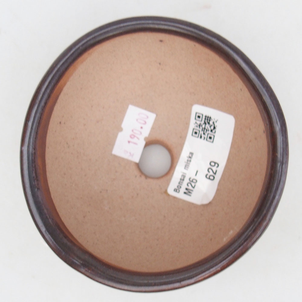 Ceramiczna miska do bonsai 9,5 x 9,5 x 5 cm, brązowa