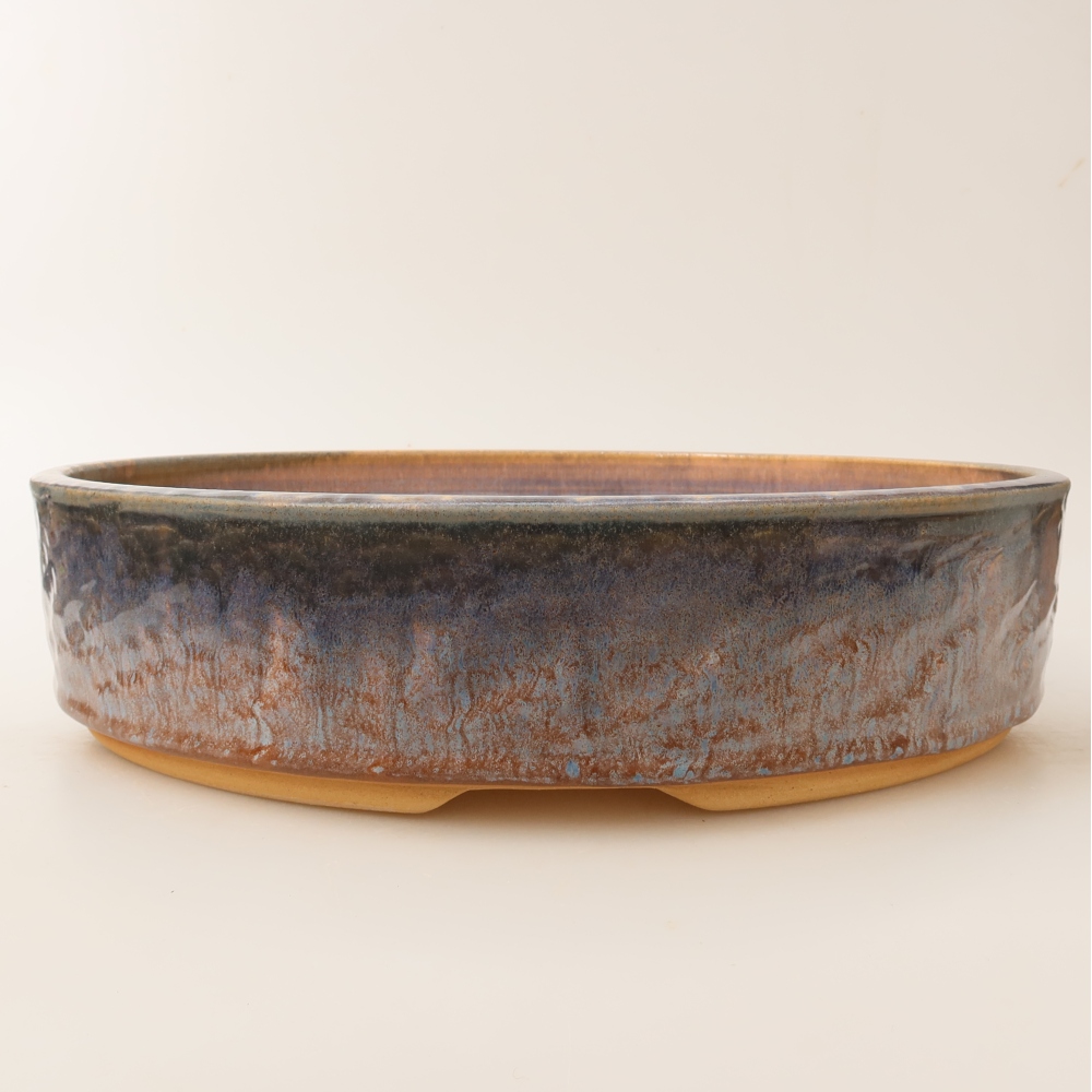 Ceramiczna miska do bonsai 31 x 31 x 7,5 cm, kolor niebieski