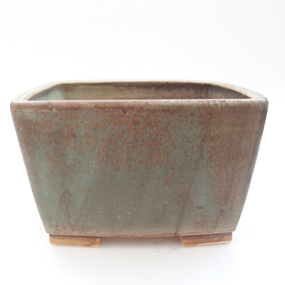 Ceramiczna miska bonsai 16 x 16 x 10 cm, kolor zielony