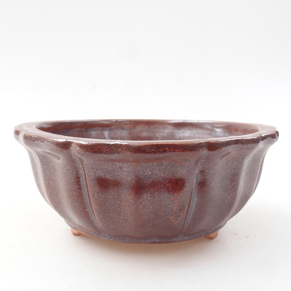 Ceramiczna miska bonsai 11 x 11 x 5 cm, kolor brązowy
