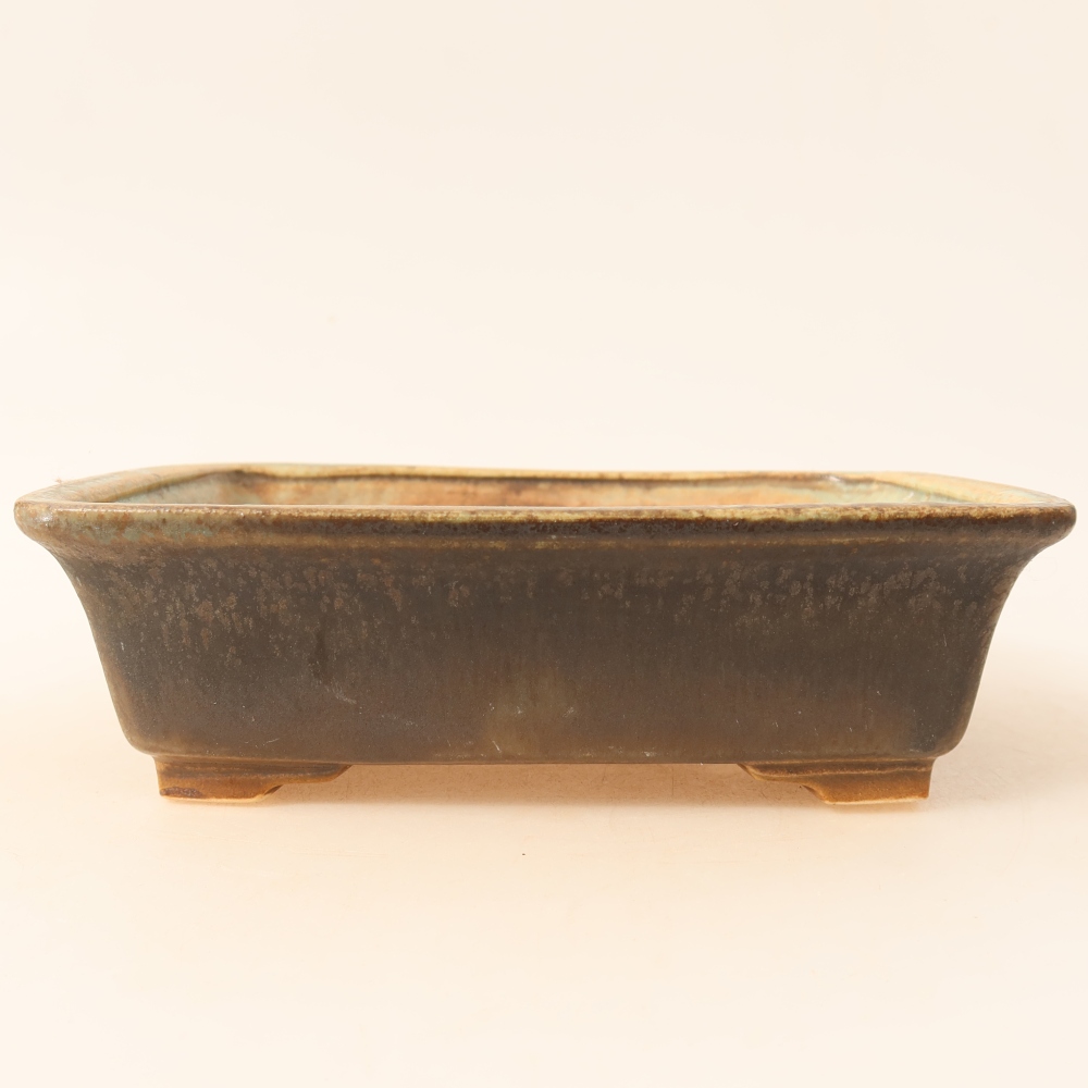Ceramiczna miseczka do bonsai 17,5 x 14,5 x 5 cm, kolor brązowy