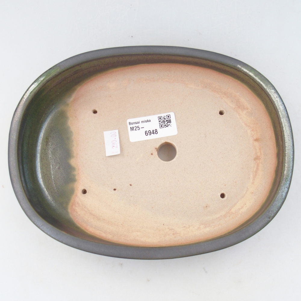 Ceramiczna miska do bonsai 22 x 16,5 x 4,5 cm, zielona