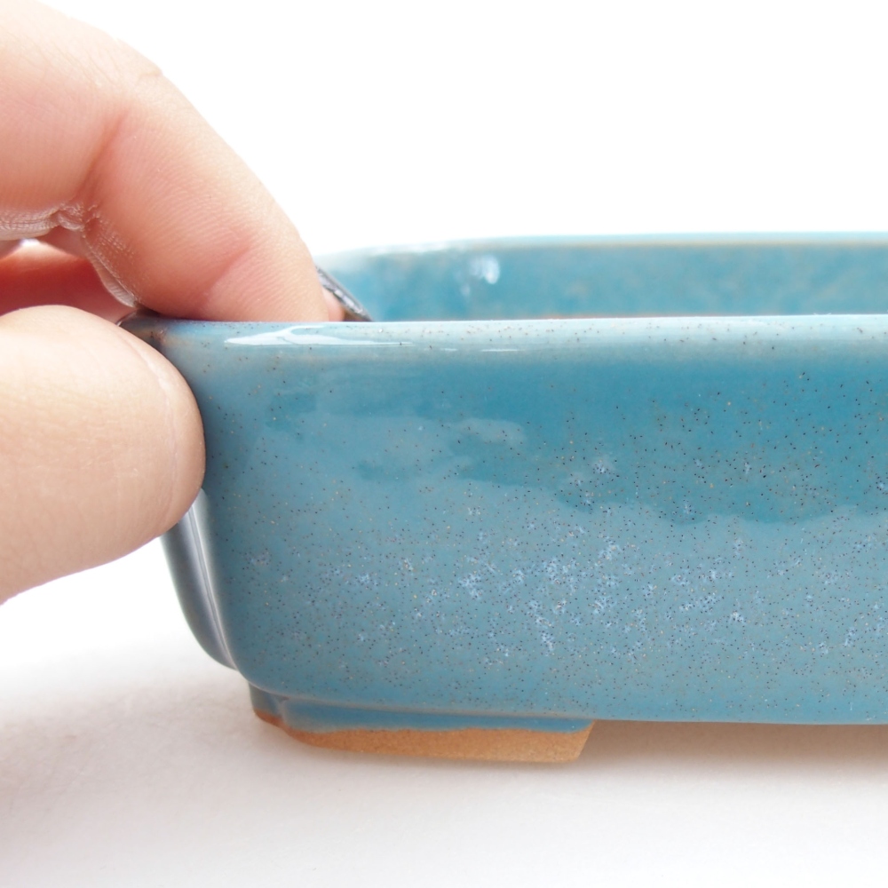 Ceramiczna miska bonsai 15 x 12 x 4,5 cm, kolor niebieski