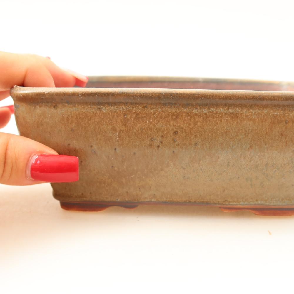 Ceramiczna miska do bonsai 15 x 12,5 x 5,5 cm, kolor brązowy