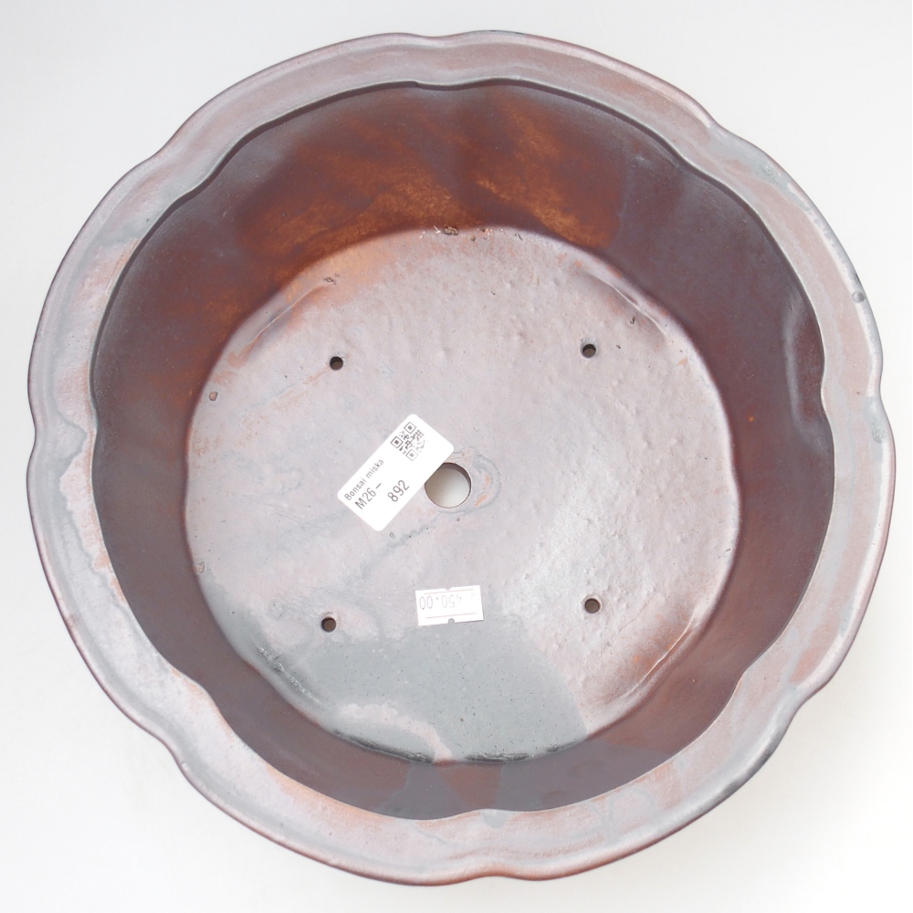 Ceramiczna miska do bonsai 26,5 x 26,5 x 8 cm, kolor metaliczny