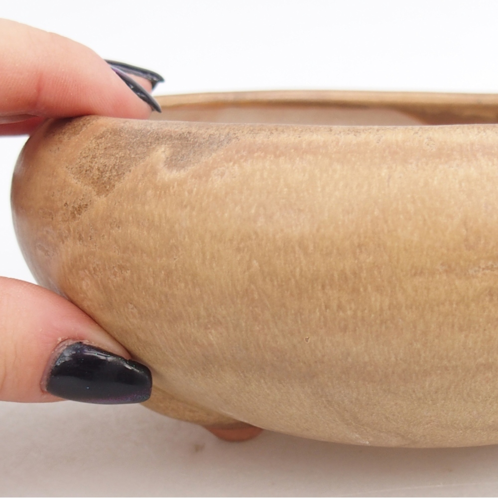 Ceramiczna miska do bonsai 15 x 15 x 7 cm, kolor beżowy