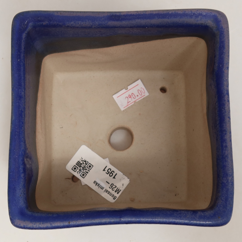 Ceramiczna miska do bonsai 11 x 11 x 8,5 cm, kolor niebieski