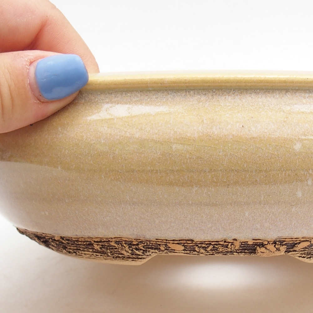 Ceramiczna miska do bonsai 18,5 x 18,5 x 5,5 cm, kolor zielony