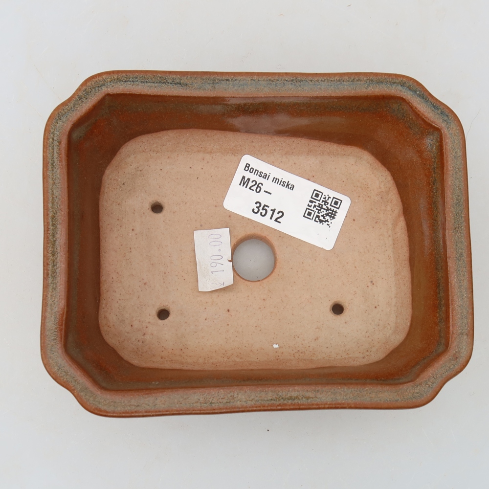 Ceramiczna miska na bonsai 13 x 10 x 4 cm, brązowa