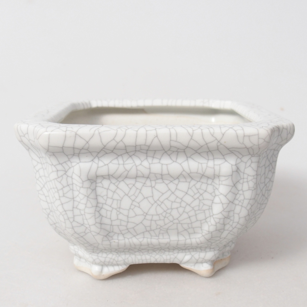 Ceramiczna miska do bonsai 11 x 11 x 7 cm, kolor raku