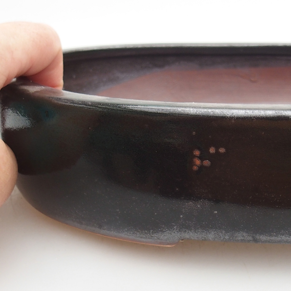 Ceramiczna miska na bonsai 26 x 20 x 5 cm, zielona