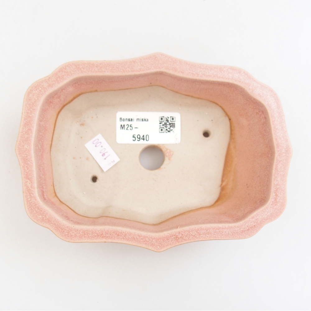 Ceramiczna miska bonsai 15,5 x 11 x 4,5 cm, kolor różowy