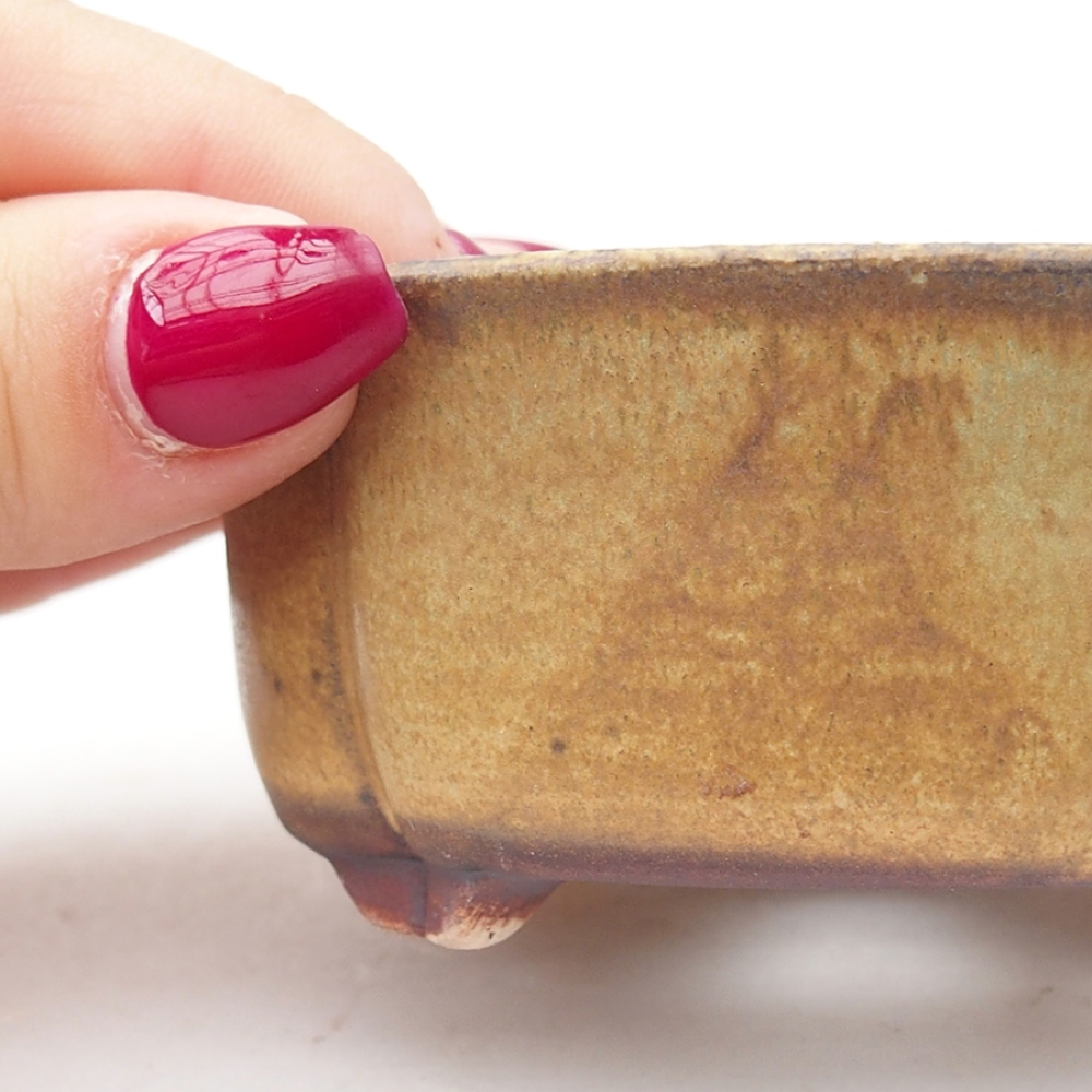 Ceramiczna miska do bonsai 8 x 7,5 x 3,5 cm, kolor zielony