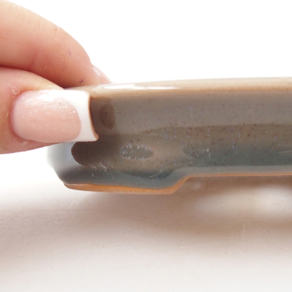 Ceramiczna miska do bonsai 12,5 x 10,5 x 2 cm, szara
