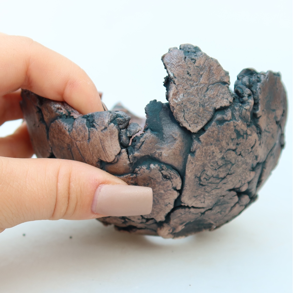 Ceramiczna skorupa  11 x 11 x 7 cm, kolor zielony