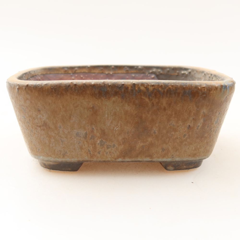 Ceramiczna miseczka do bonsai 10 x 8,5 x 4 cm, kolor brązowy