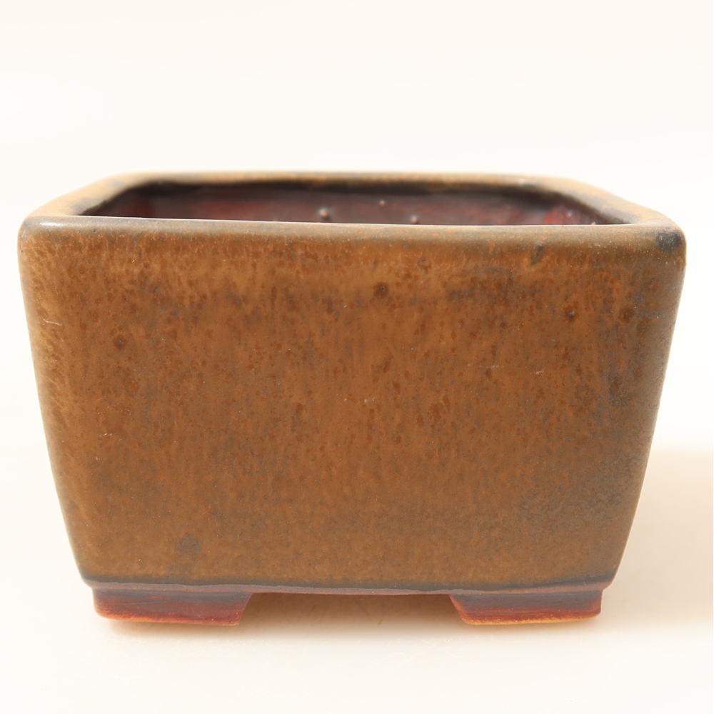 Ceramiczna miska do bonsai 8,5 x 8,5 x 5,5 cm, brązowa