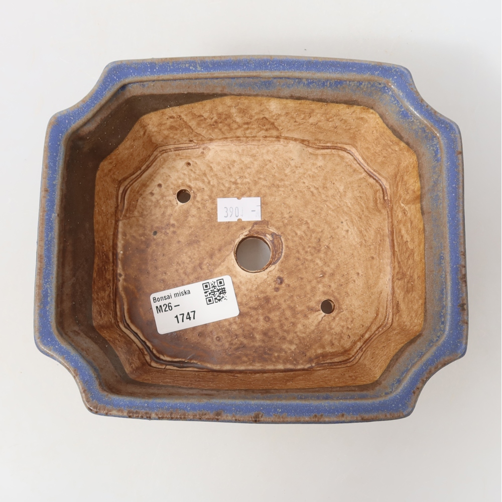 Ceramiczna miska do bonsai 18 x 15 x 6 cm, kolor niebieski