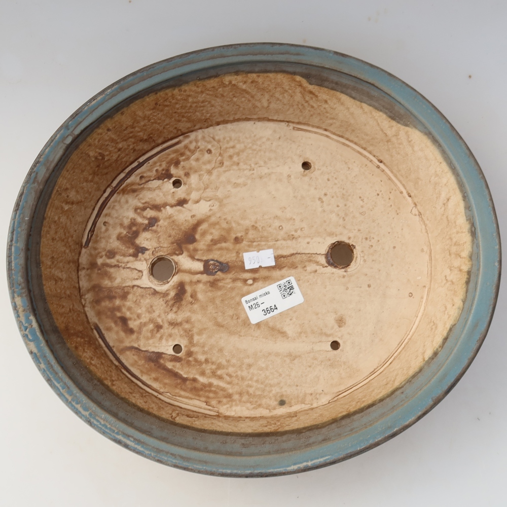 Ceramiczna miska do bonsai 31 x 28,5 x 7 cm, kolor niebieski