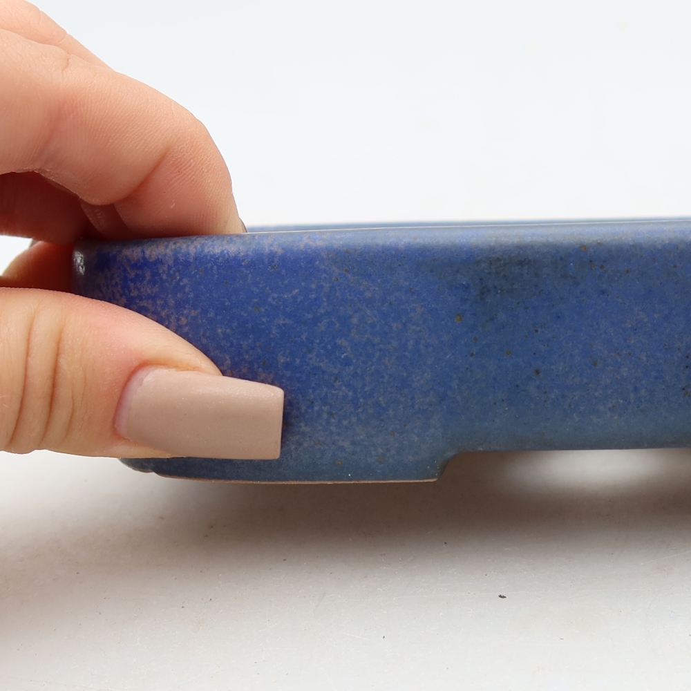Ceramiczna miska do bonsai 16 x 11 x 3,5 cm, kolor niebieski