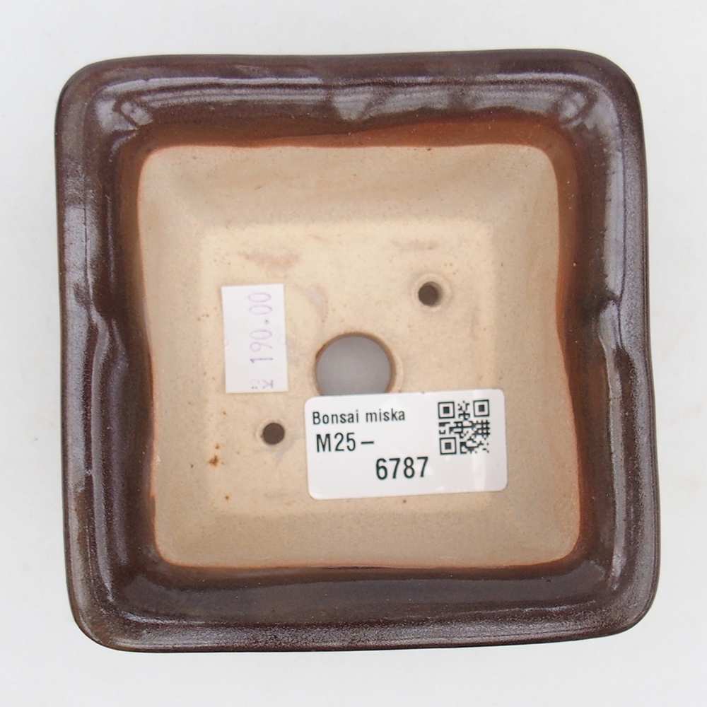 Ceramiczna miska do bonsai 10 x 10 x 6 cm, bordowa
