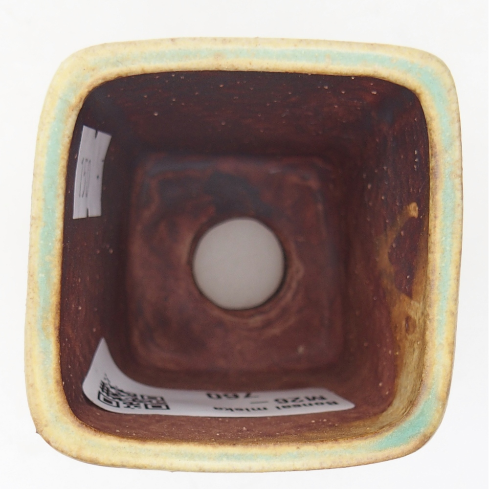 Ceramiczna miska do bonsai 5 x 5 x 6,5 cm, zielona