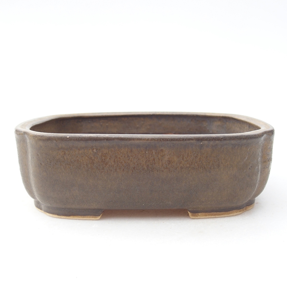 Ceramiczna miska do bonsai 13,5 x 12 x 4 cm, kolor brązowy