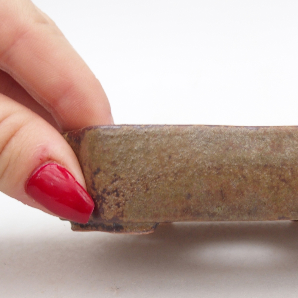 Ceramiczna miska do bonsai 10 x 8,5 x 2,5 cm, brązowa