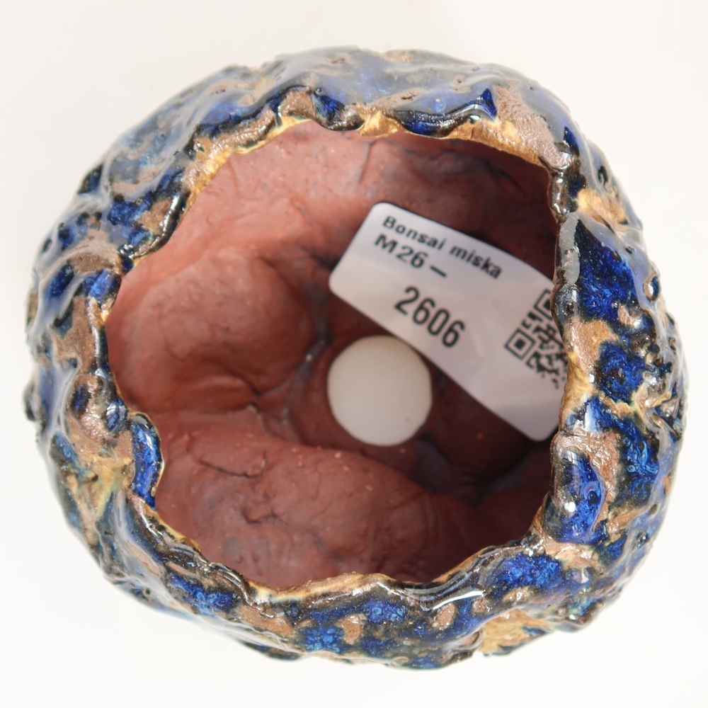 Ceramiczna skorupa  7,5 x 7 x 5,5 cm, kolor niebiesko-brązowy