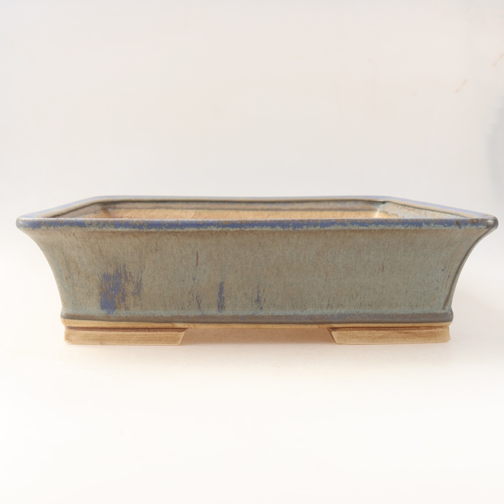Ceramiczna miska do bonsai 29,5 x 24,5 x 8 cm, kolor niebieski