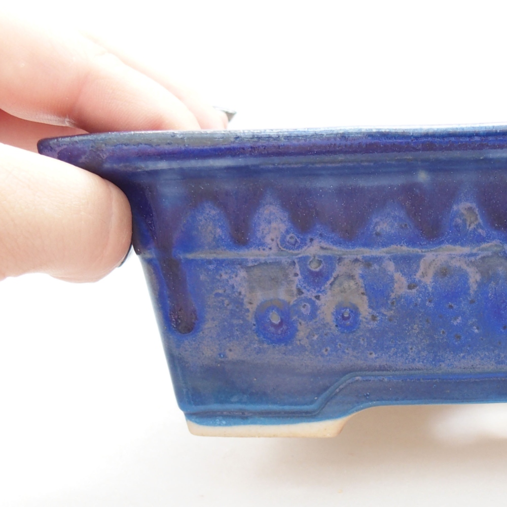 Ceramiczna miska bonsai 18,5 x 13 x 6,5 cm, kolor niebieski