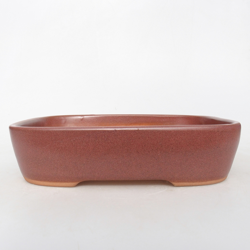 Ceramiczna miska do bonsai 23 x 18 x 5,5 cm, bordowy kolor