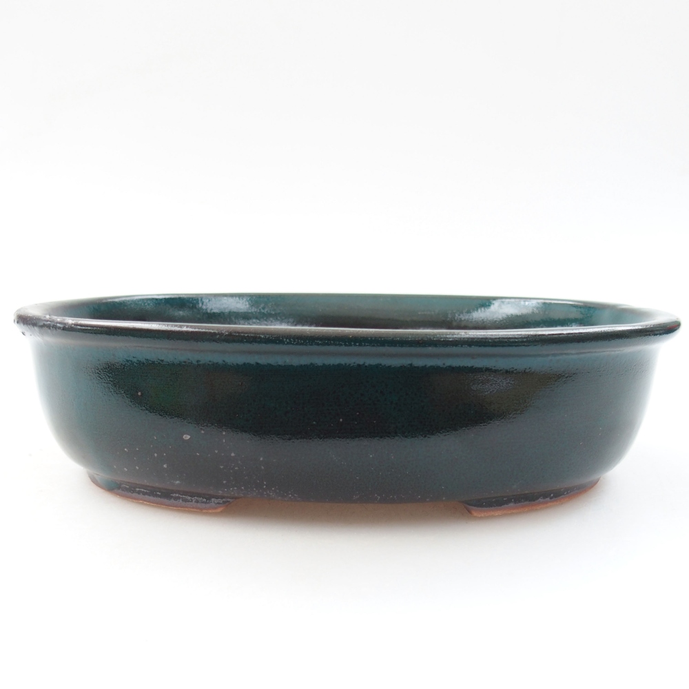 Ceramiczna miska bonsai 19 x 14,5 x 4,5 cm, kolor zielony