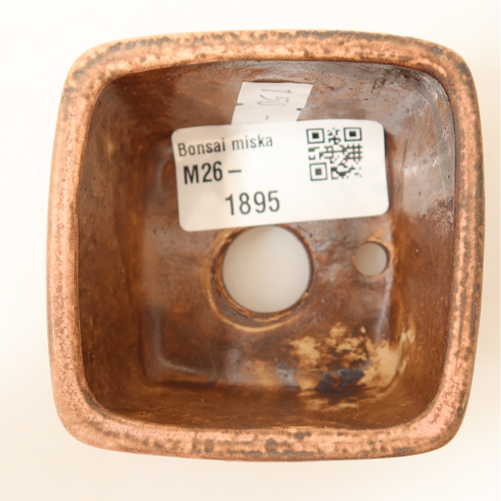 Ceramiczna miseczka do bonsai 6,5 x 6,5 x 4,5 cm, kolor różowy